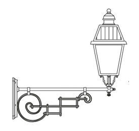 Wandleuchte Milano Nr. 91118 | große Laterne an langem Jugendstil Ausleger